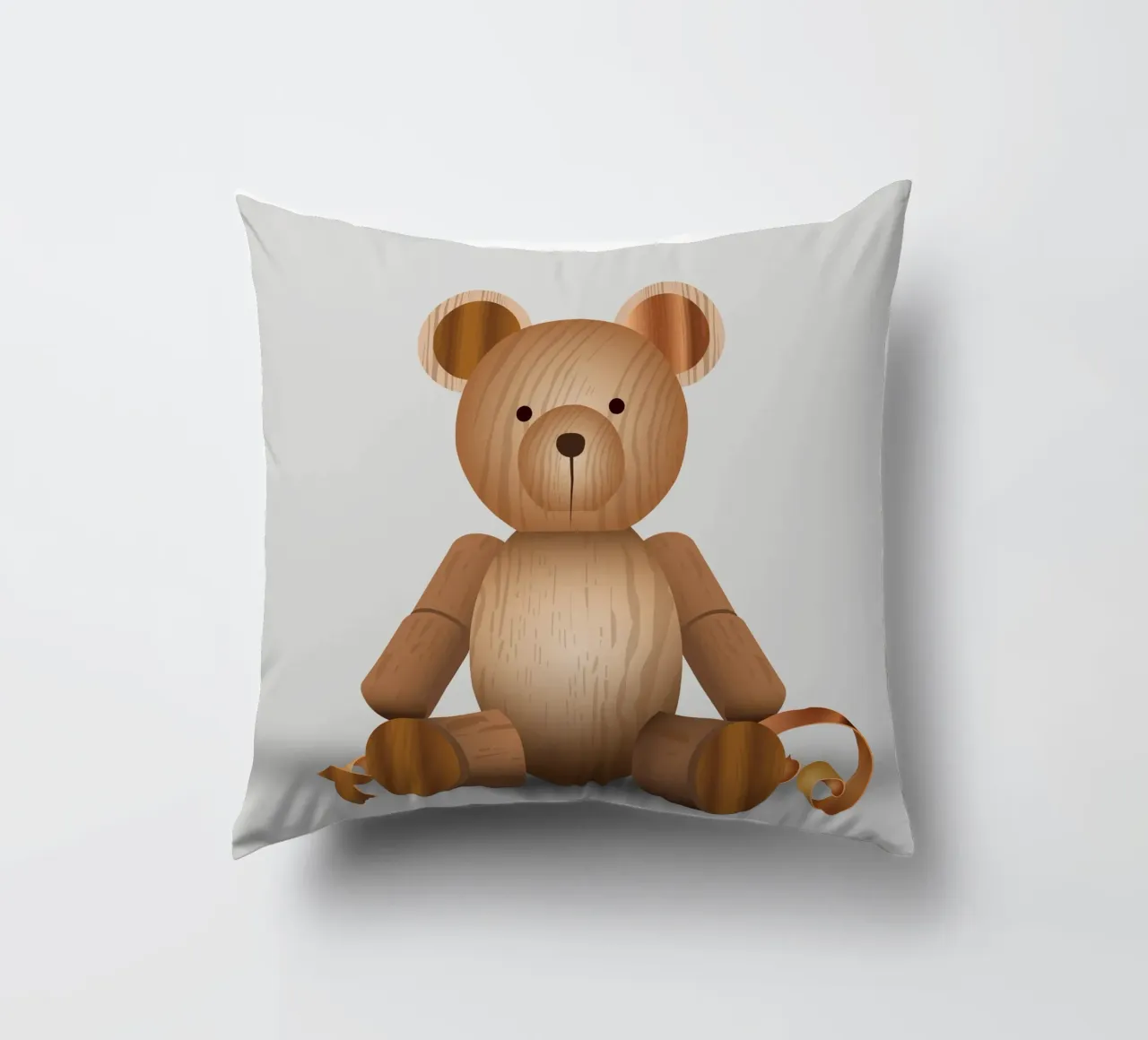 Aspetto in legno - Simpatica statuetta di un orso cuscino da namosh
