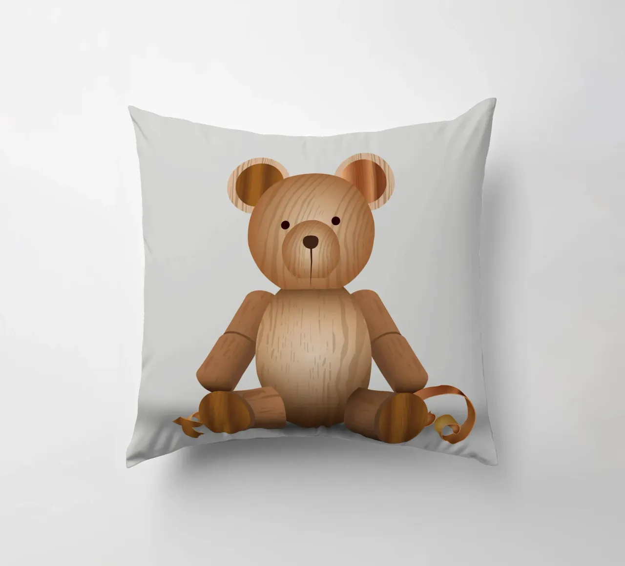 Aspetto in legno - Simpatica statuetta di un orso cuscino da namosh