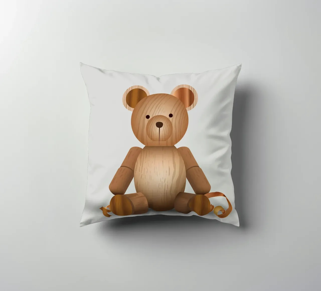 Aspetto in legno - Simpatica statuetta di un orso cuscino da namosh