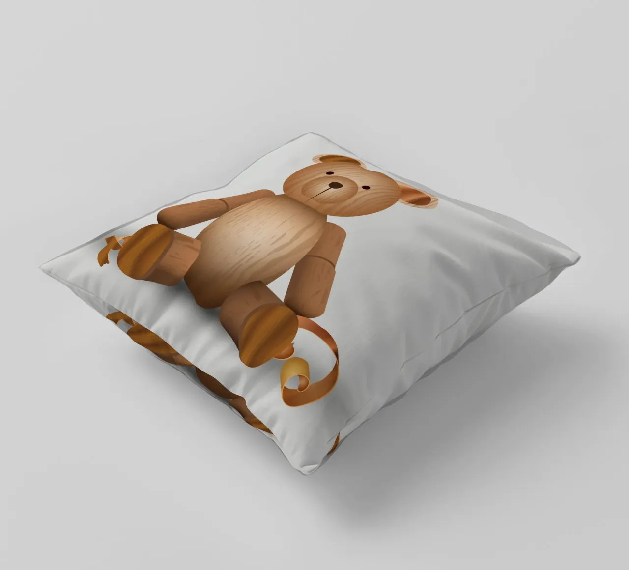 Aspetto in legno - Simpatica statuetta di un orso cuscino da namosh