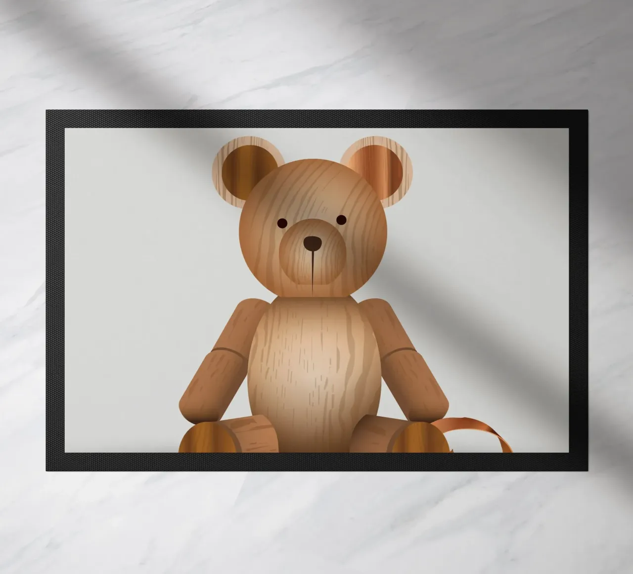 Aspetto in legno - Simpatica statuetta di un orso zerbino da namosh