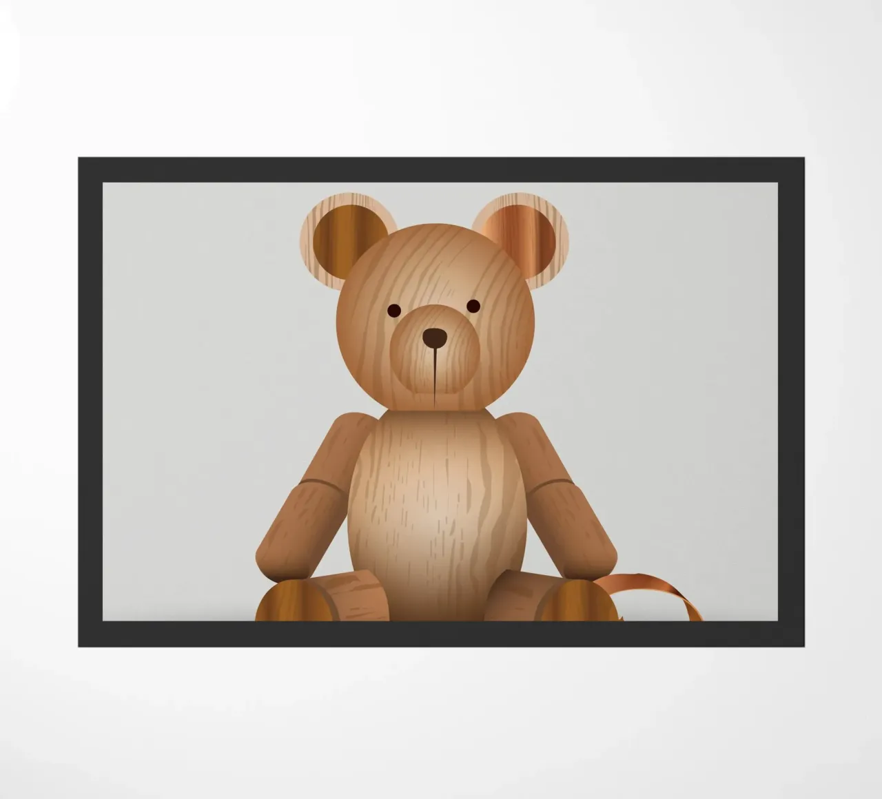 Aspetto in legno - Simpatica statuetta di un orso zerbino da namosh