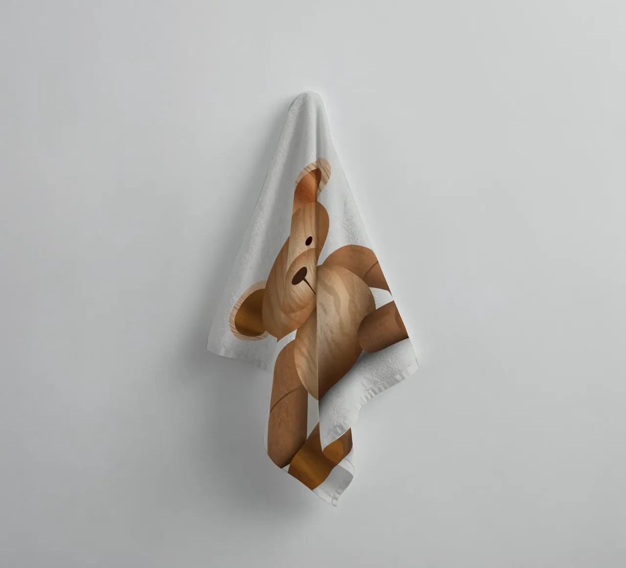 Aspetto in legno - Simpatica statuetta di un orso asciugamano da bagno da namosh