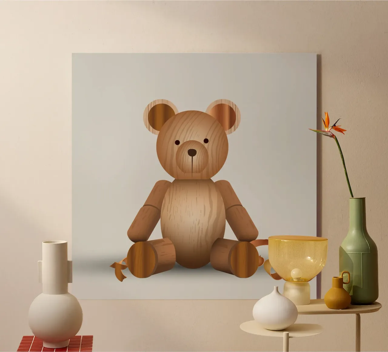 Aspetto in legno - Simpatica statuetta di un orso plexiglass da namosh