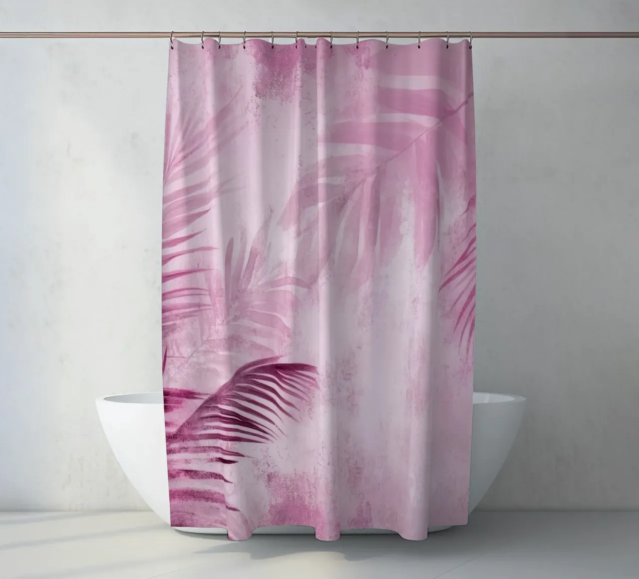 Pink Palm Paradise shower curtain by Modern Muse