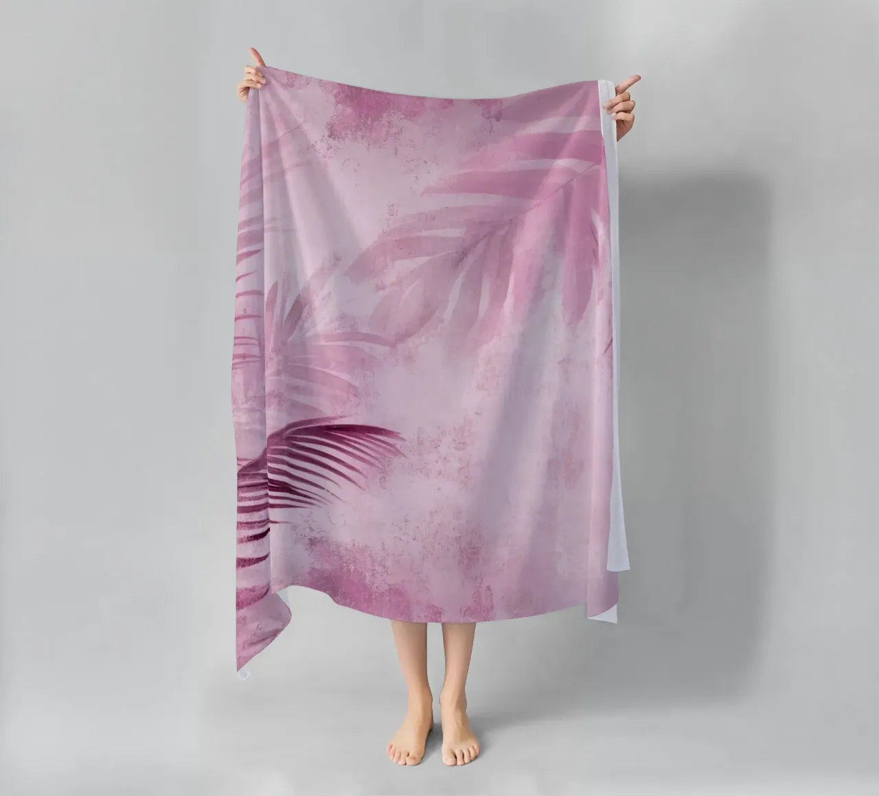 Pink Palm Paradise beach towel by Modern Muse