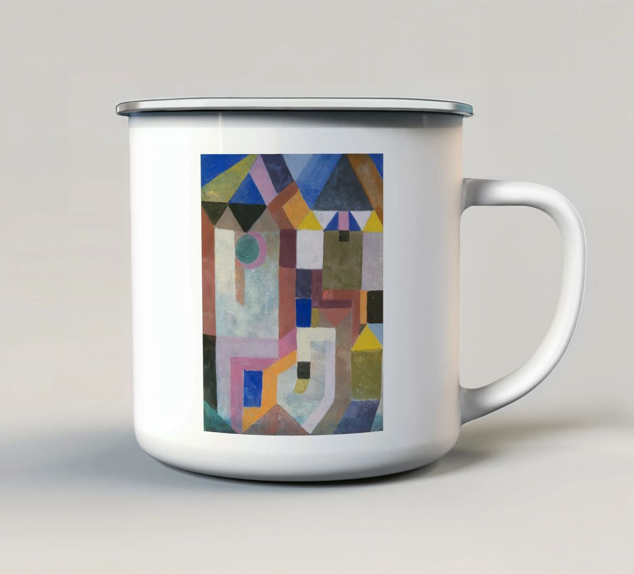 Paul Klee - Kleurrijke architectuur emaille mok van Timeless Artworks