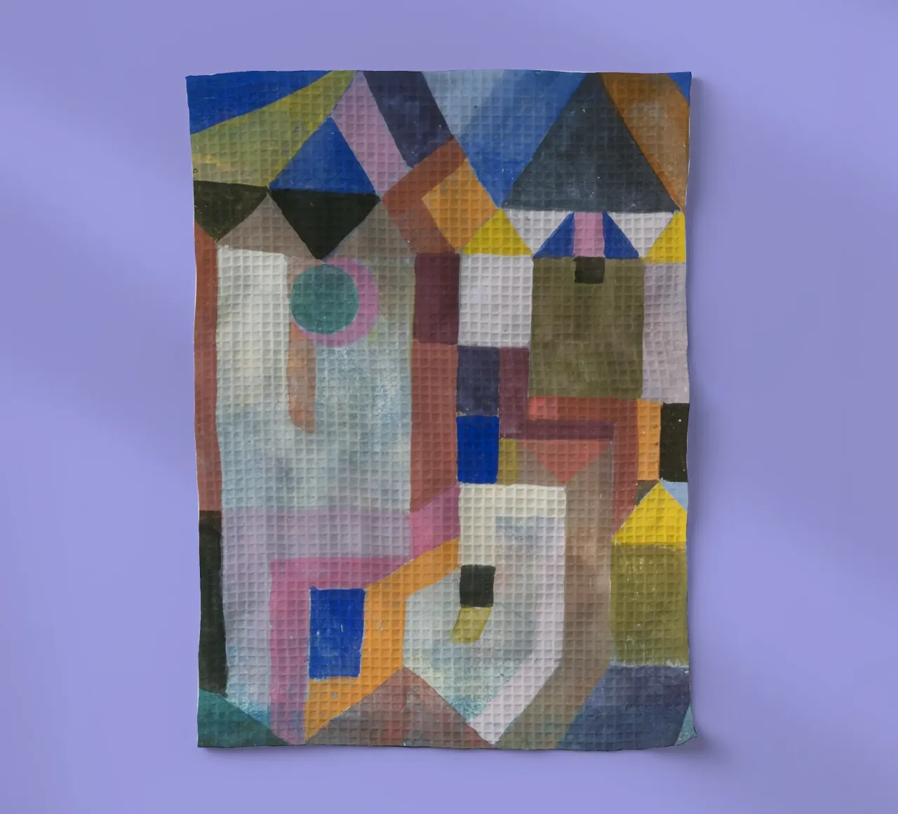 Paul Klee - Architecture colorée torchon de Timeless Artworks