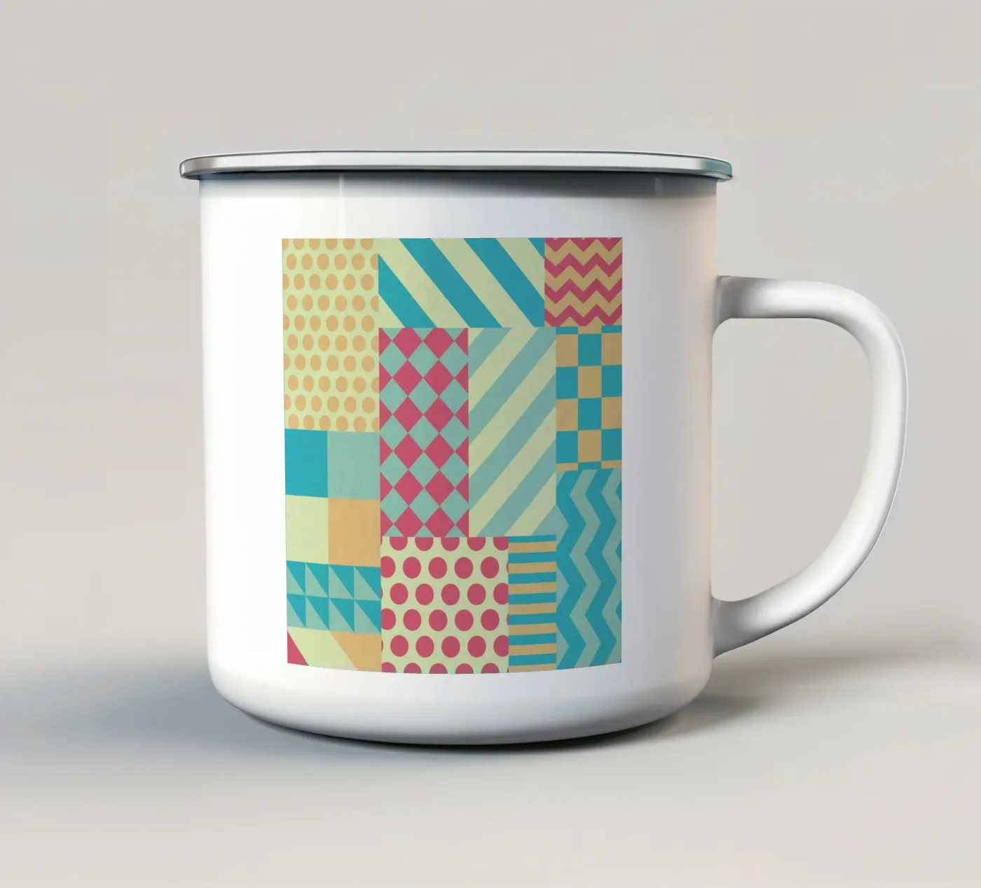 Vintage Patchwork enamel mug by Tobe Fonseca
