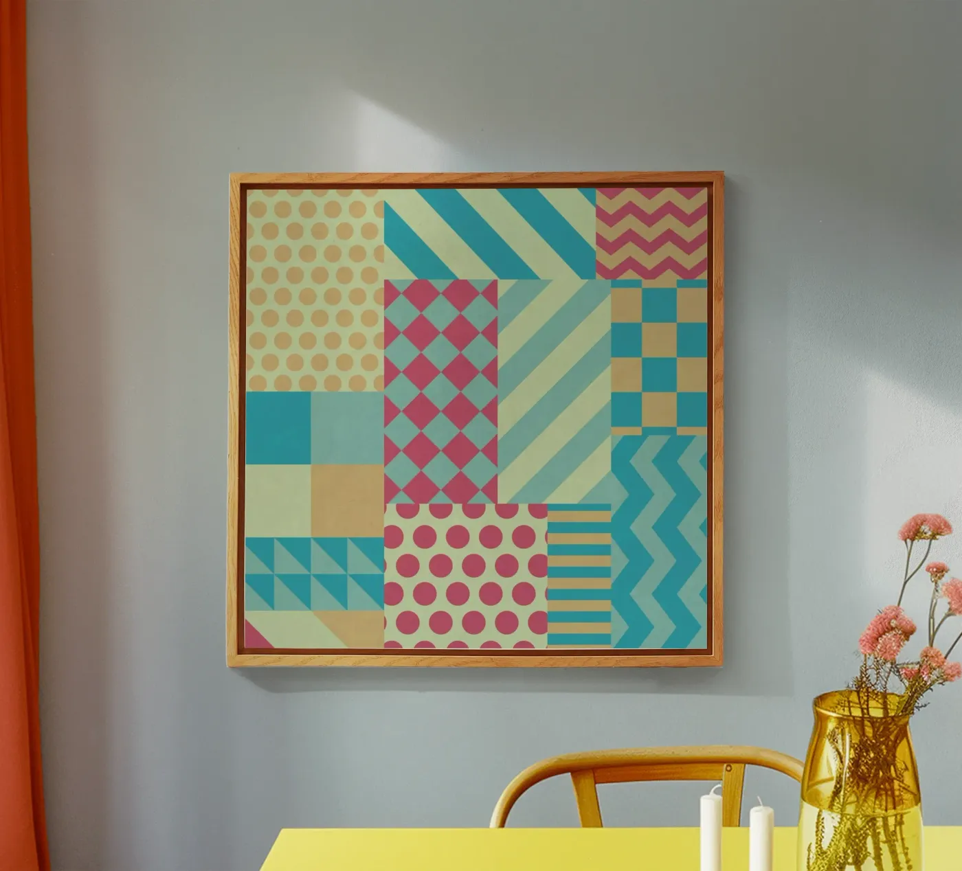 Vintage Patchwork acrylic glass by Tobe Fonseca