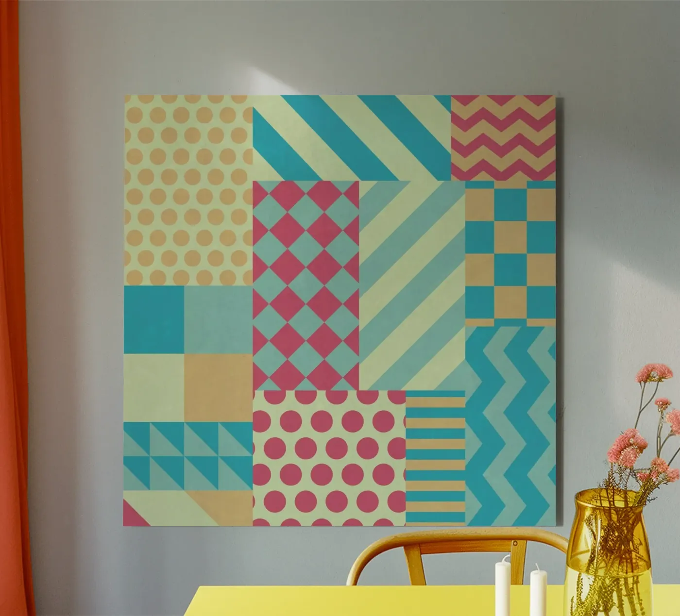 Vintage Patchwork aluminium-dibond van Tobe Fonseca