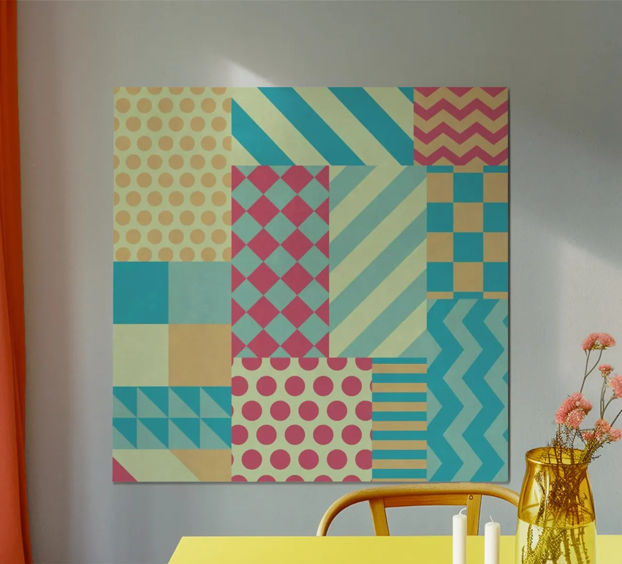 Vintage Patchwork poster van Tobe Fonseca