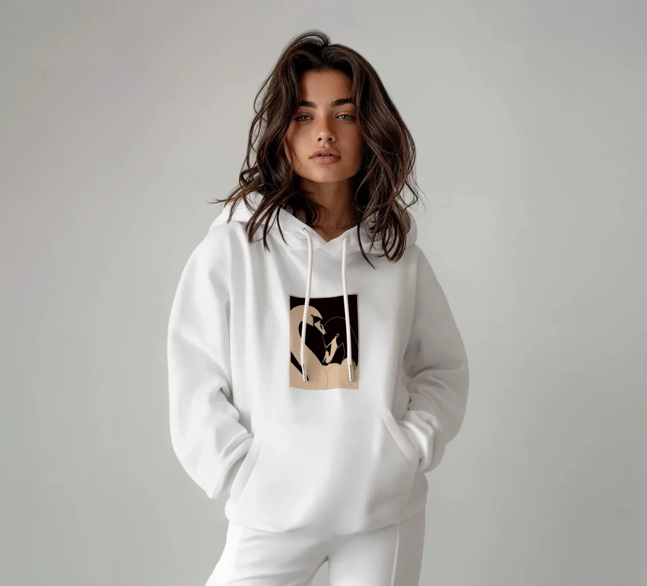 Due cigni felpa con cappuccio da ThingDesign