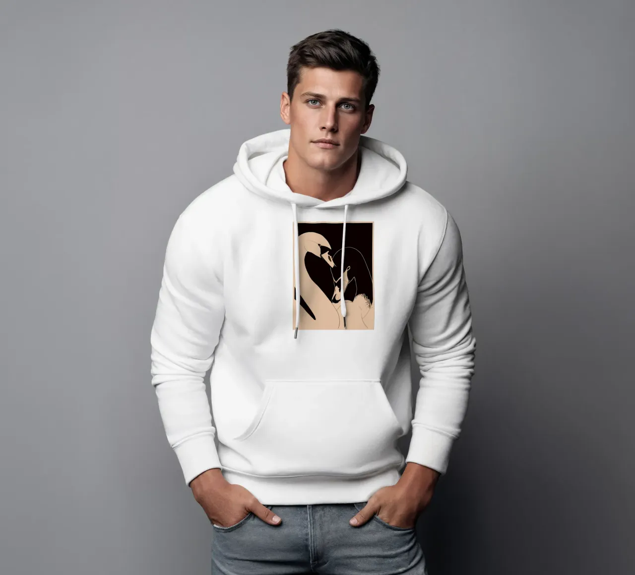 Due cigni felpa con cappuccio da ThingDesign