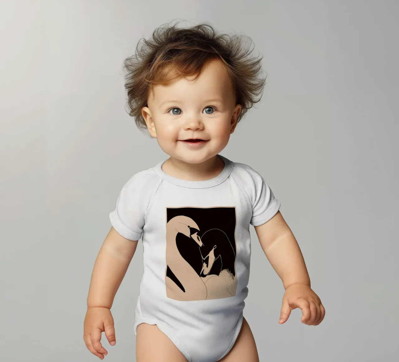 Due cigni body neonato maniche corte da ThingDesign