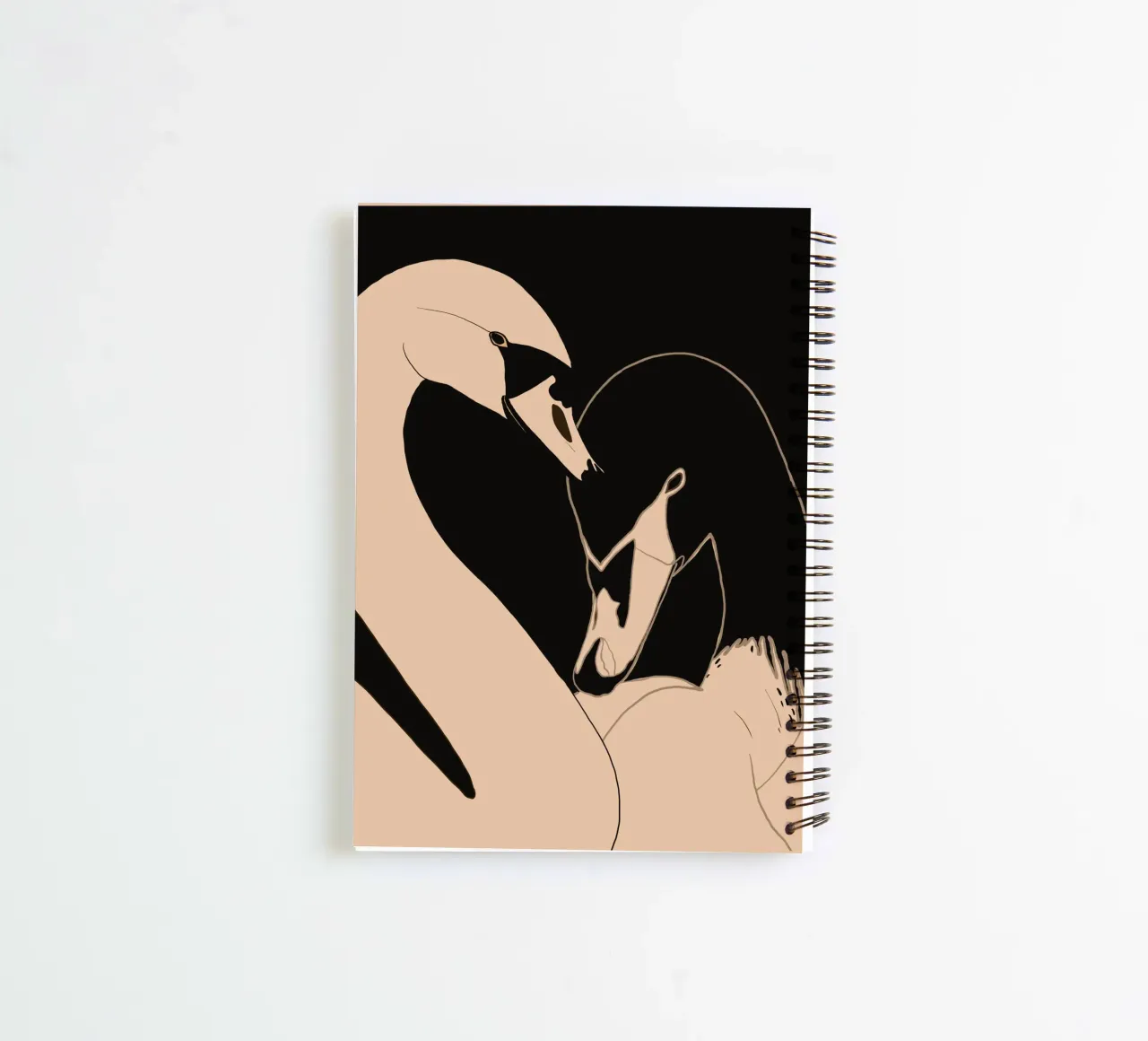 Twee zwanen notitieboek met spiraal van ThingDesign