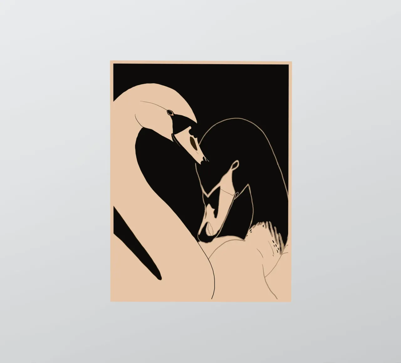 Dos cisnes pegatina de ThingDesign