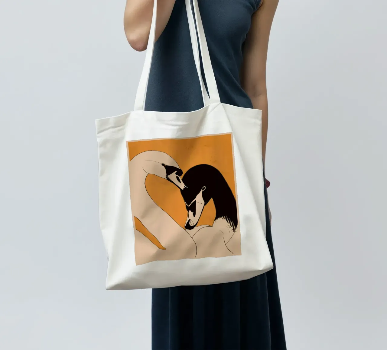 Due cigni 2 borsa in juta da ThingDesign