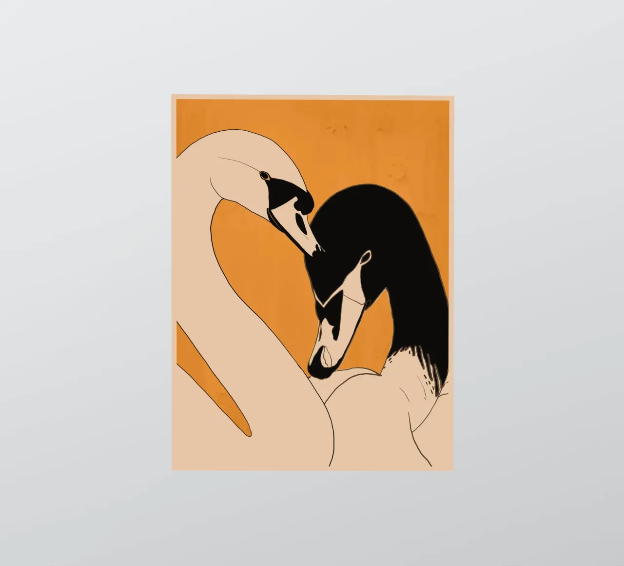 Dos cisnes 2 pegatina de ThingDesign