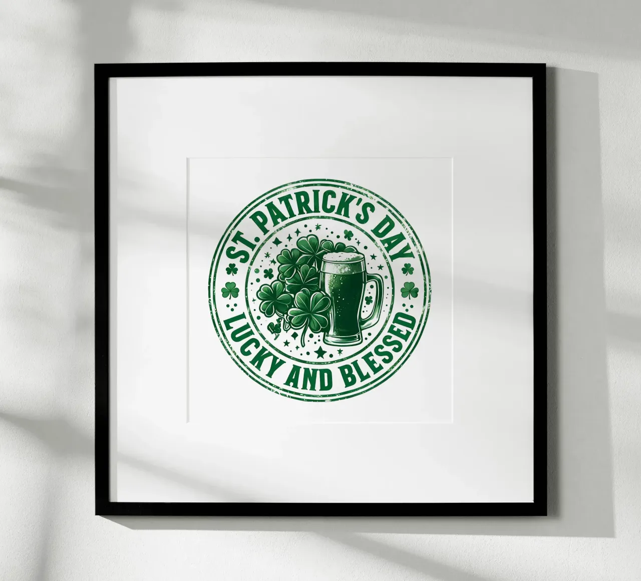 Il giorno di San Patrizio fortunato e benedetto poster con telaio in plastica da RETRO VINTAGE EDITION