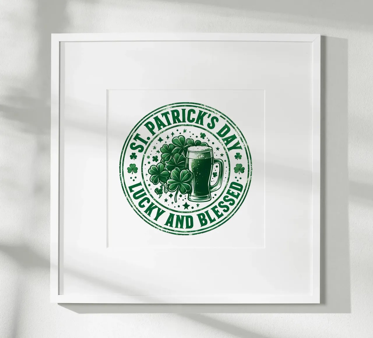 Il giorno di San Patrizio fortunato e benedetto poster con telaio in plastica da RETRO VINTAGE EDITION