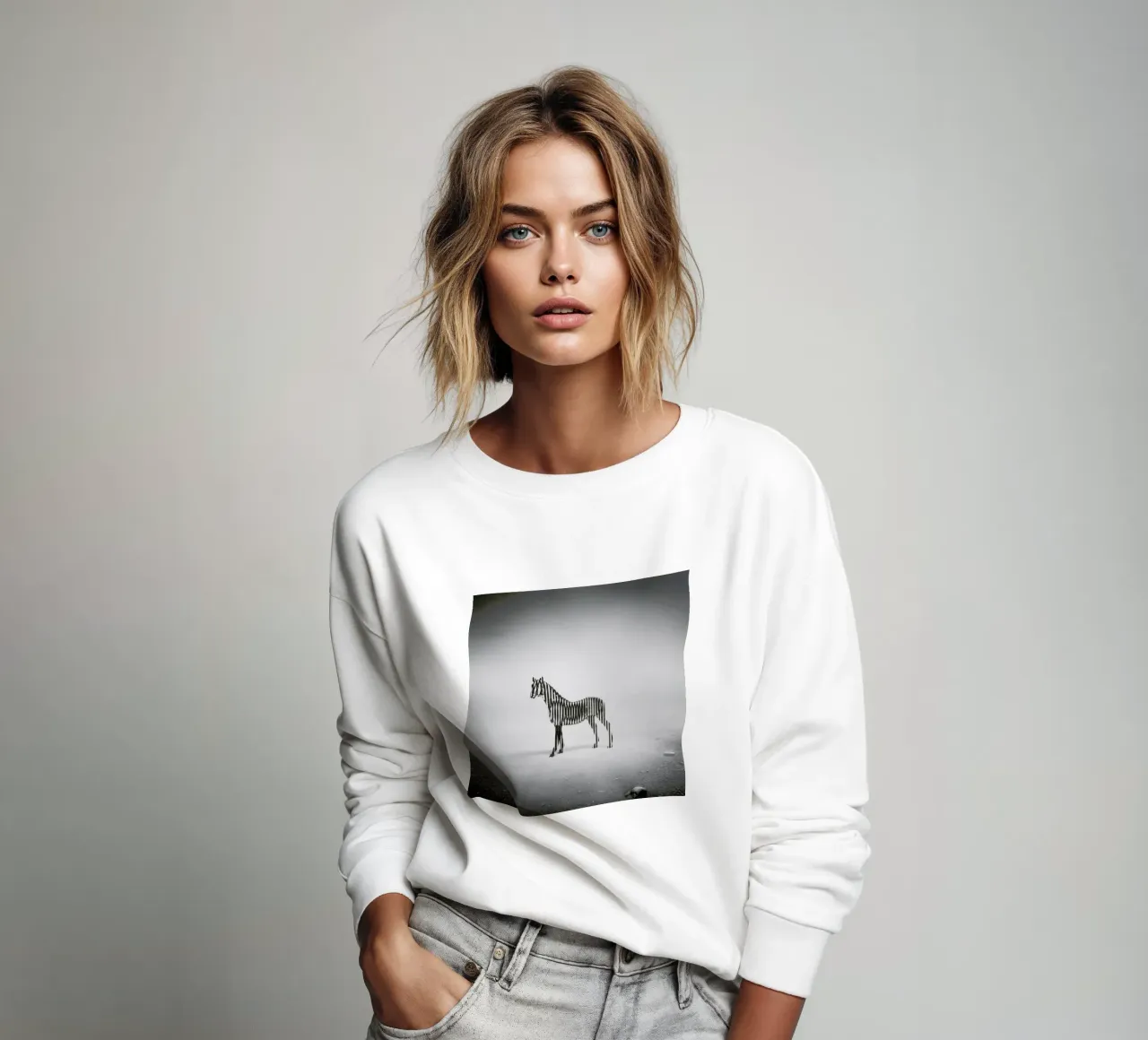Zebra Mist sweatshirt van Eugene Soloviev