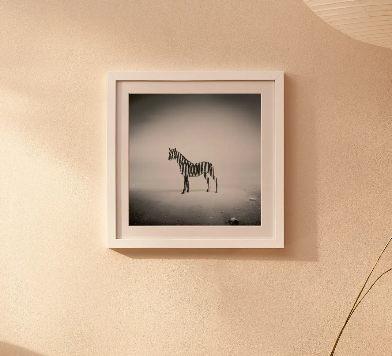 Zebra Mist poster con telaio in plastica da Eugene Soloviev