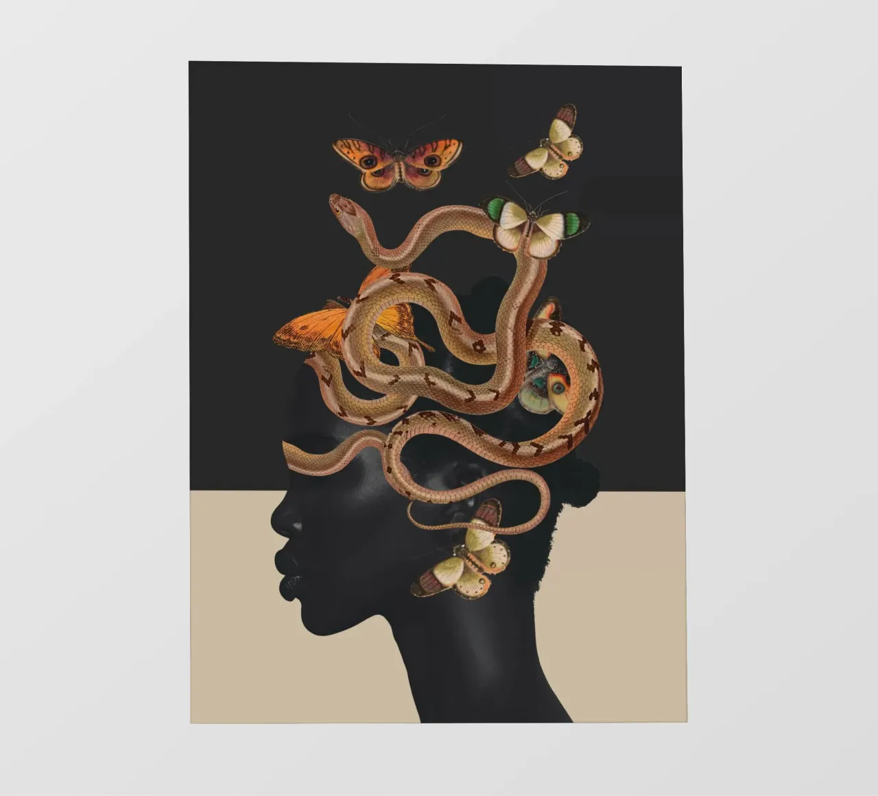 Snake and Butterflies 2 pvc cover by dada22