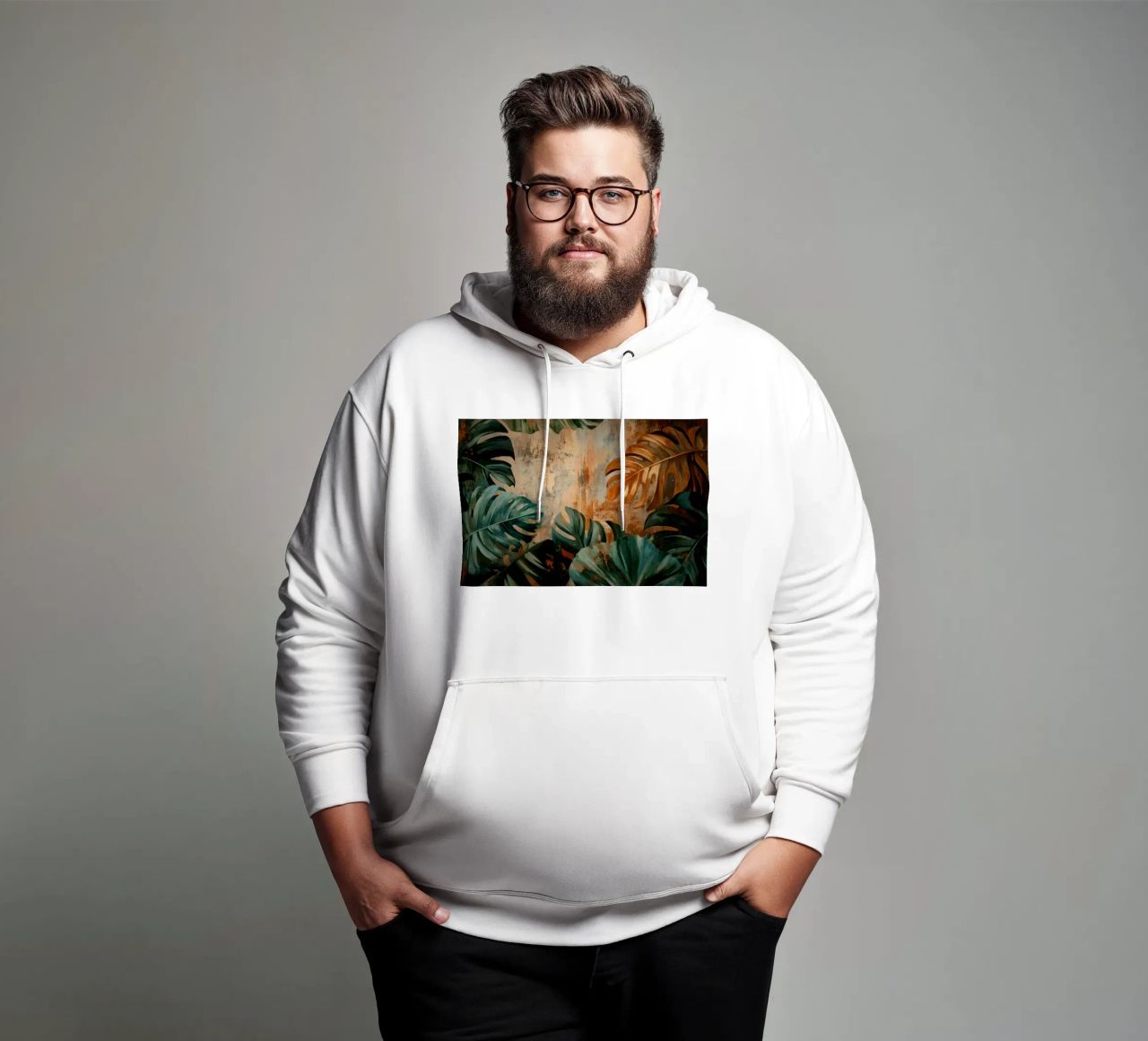 Monstera rústica Jungle Vibes sudadera con capucha de Modern Muse