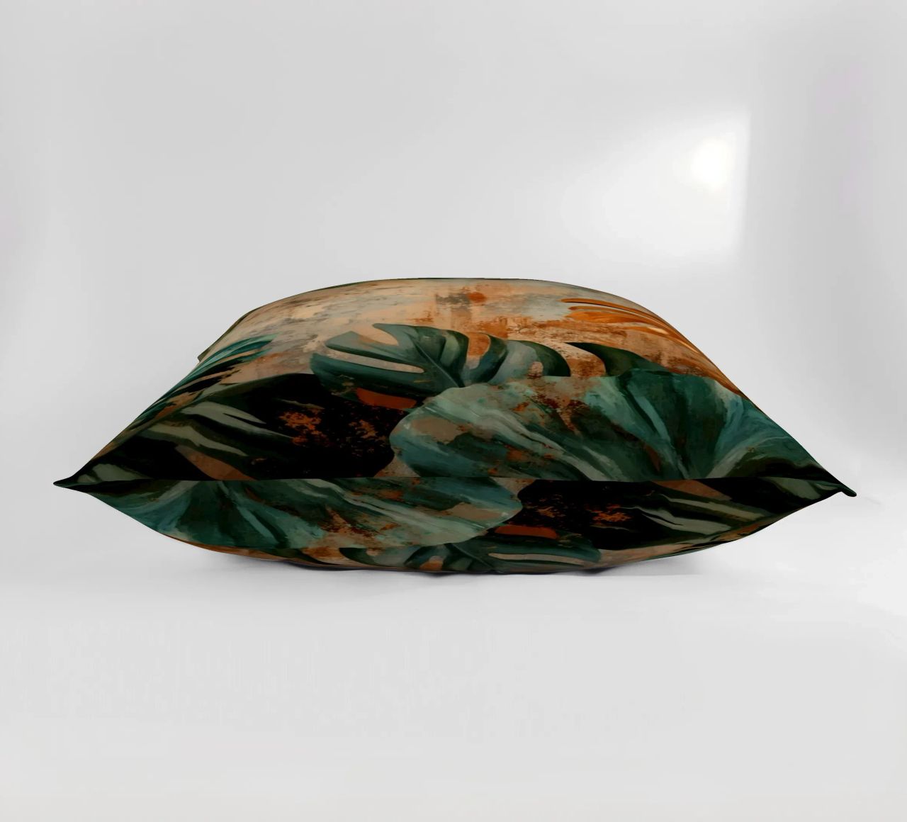 Rustic Monstera Jungle Vibes decorative cushion by Modern Muse