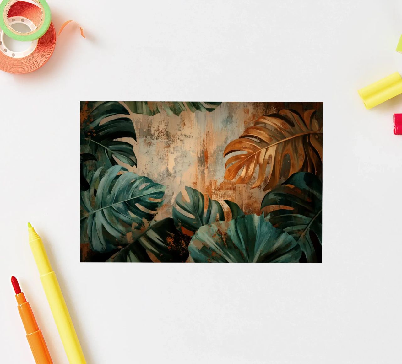 Monstera rústica Jungle Vibes pegatina de Modern Muse