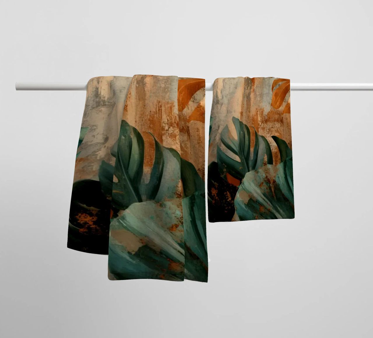 Rustic Monstera Jungle Vibes towel by Modern Muse