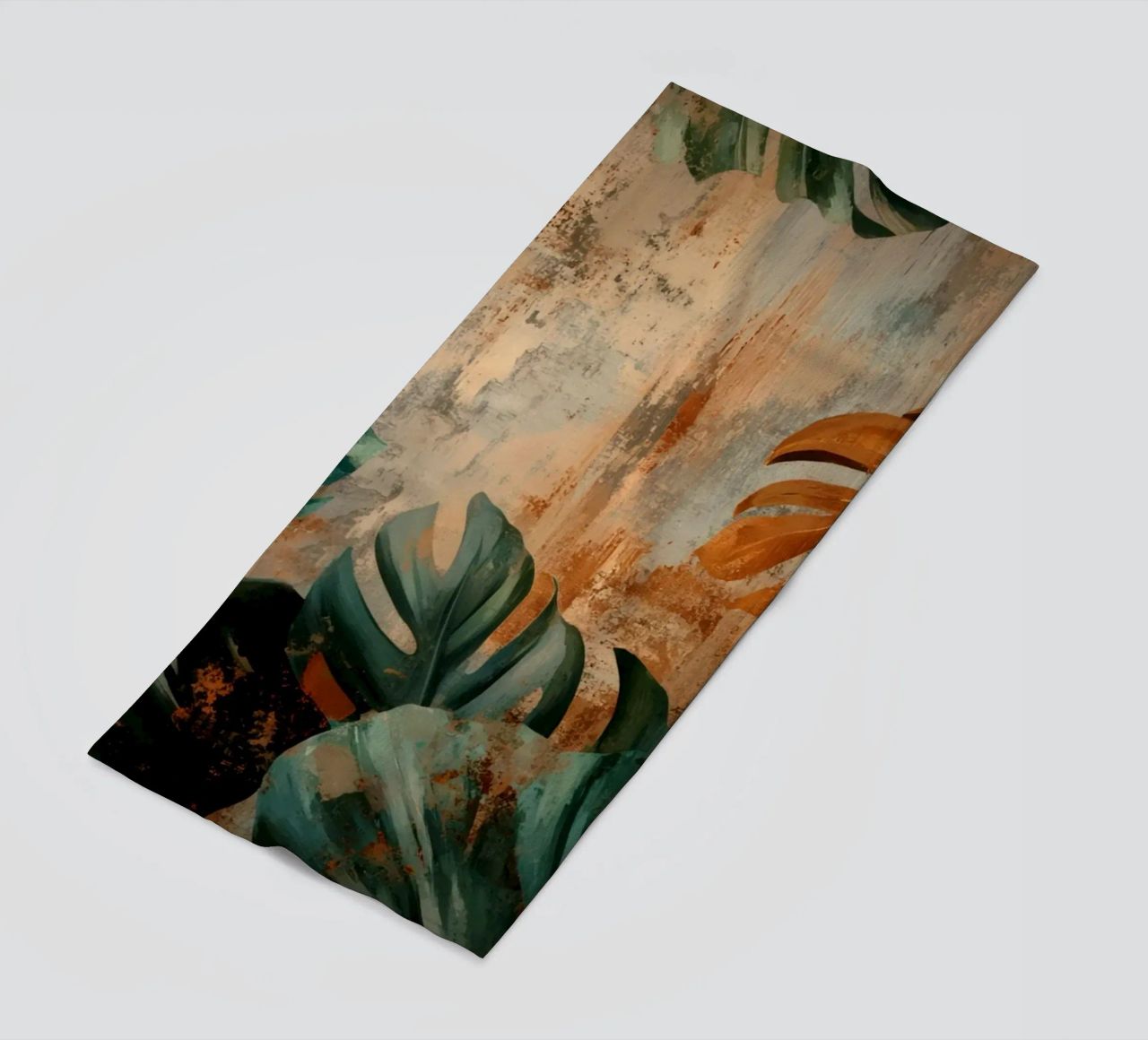 Rustic Monstera Jungle Vibes beach towel by Modern Muse
