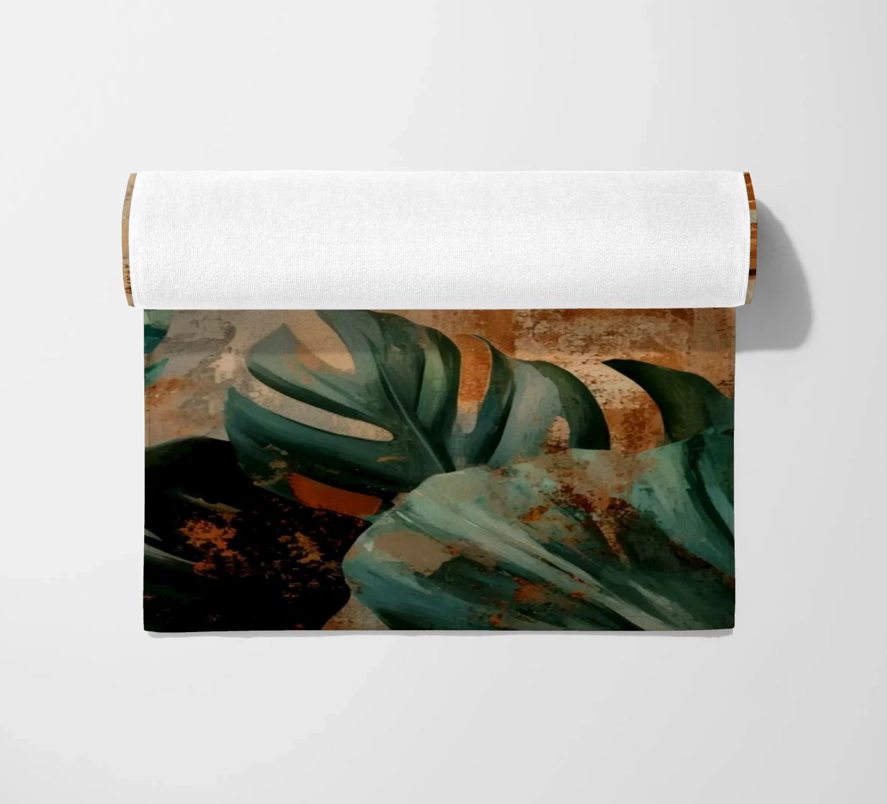 Rustic Monstera Jungle Vibes beach towel by Modern Muse