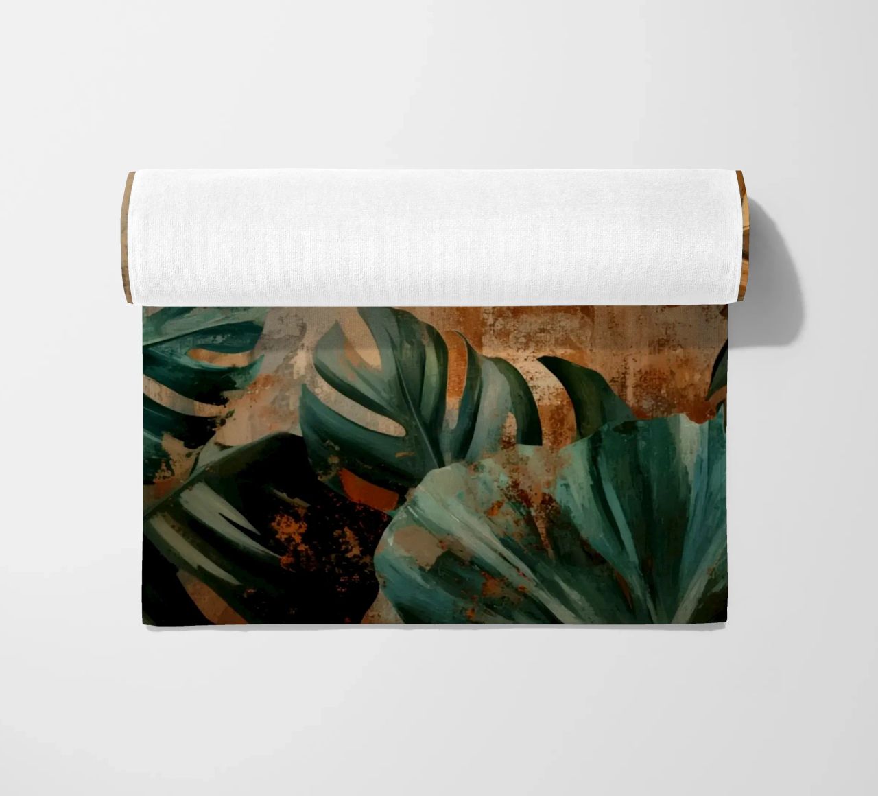 Rustic Monstera Jungle Vibes beach towel by Modern Muse
