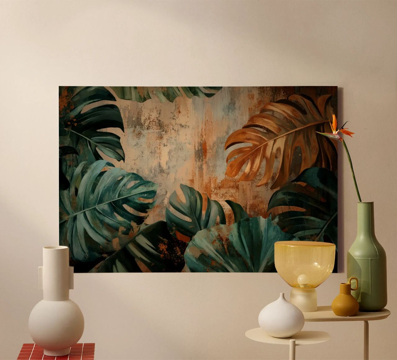 Rustic Monstera Jungle Vibes canvas by Modern Muse
