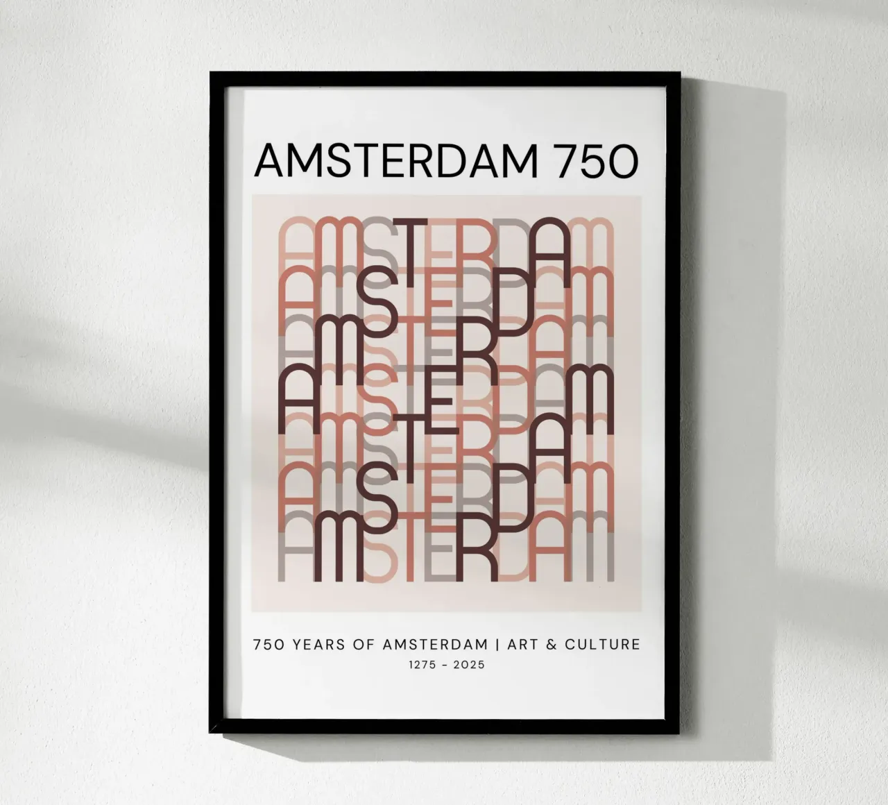 Amsterdam 750 – #4 – Blush Edition poster con telaio in legno da Hightown Design
