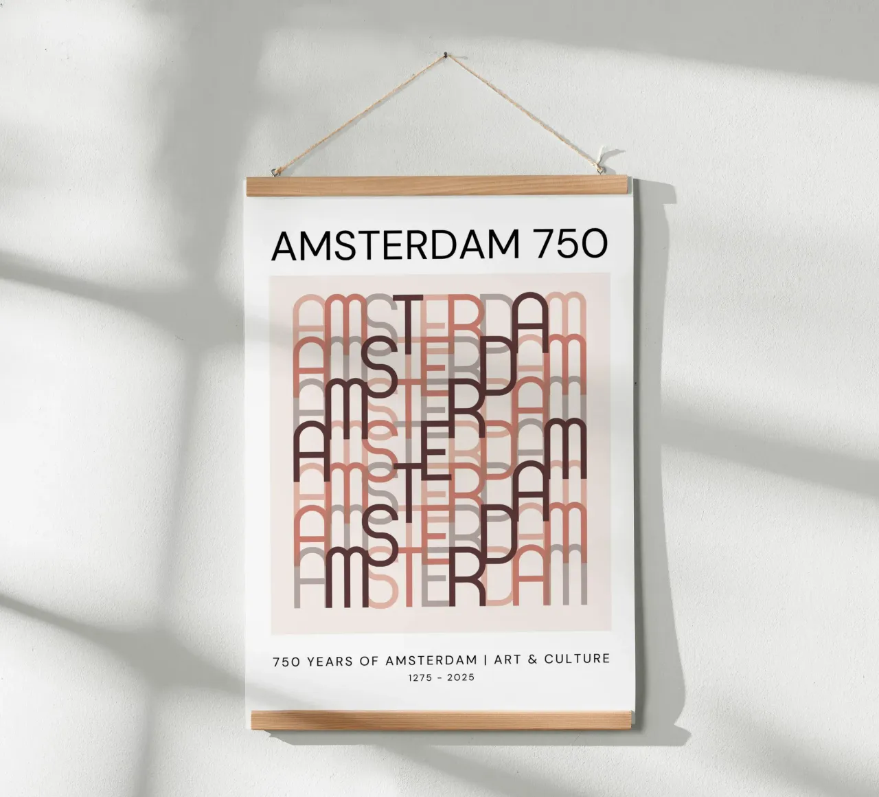 Amsterdam 750 – #4 – Blush Edition poster con telaio in legno da Hightown Design