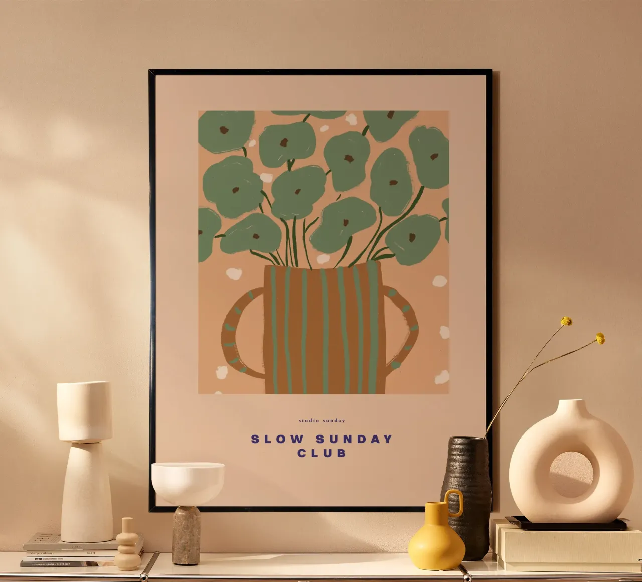 Slow Sunday Club poster con telaio in plastica da treechild