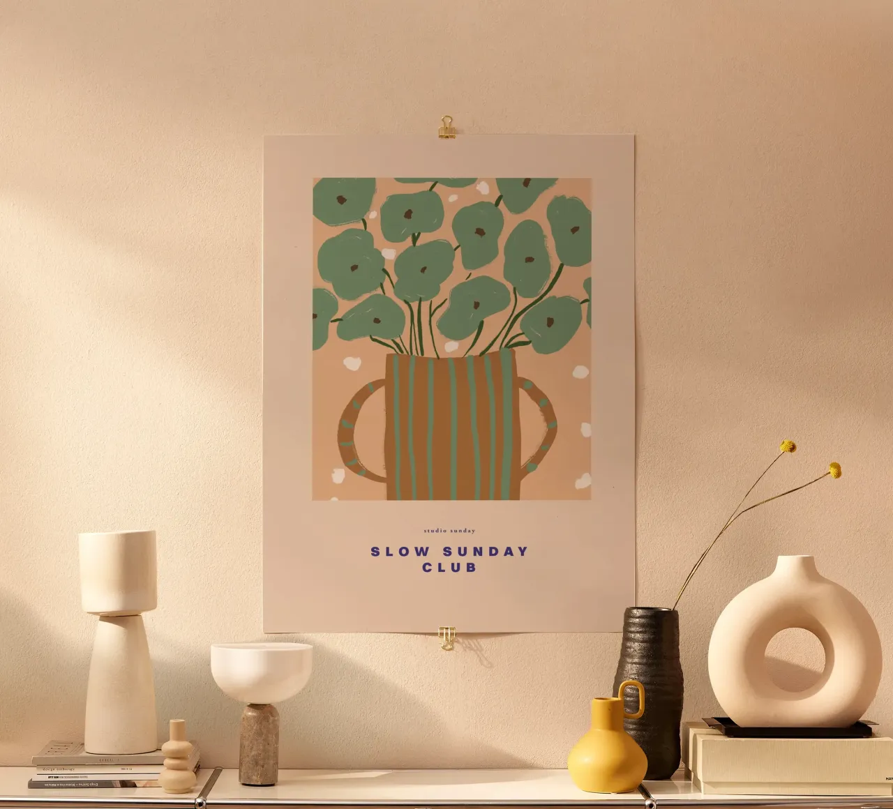 Slow Sunday Club poster con telaio in plastica da treechild