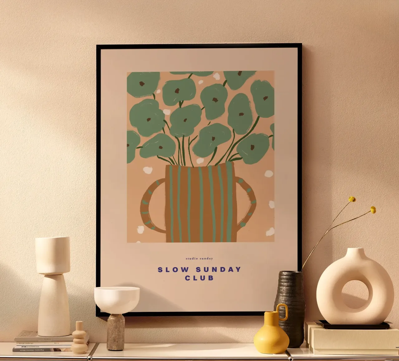 Slow Sunday Club poster con telaio in plastica da treechild
