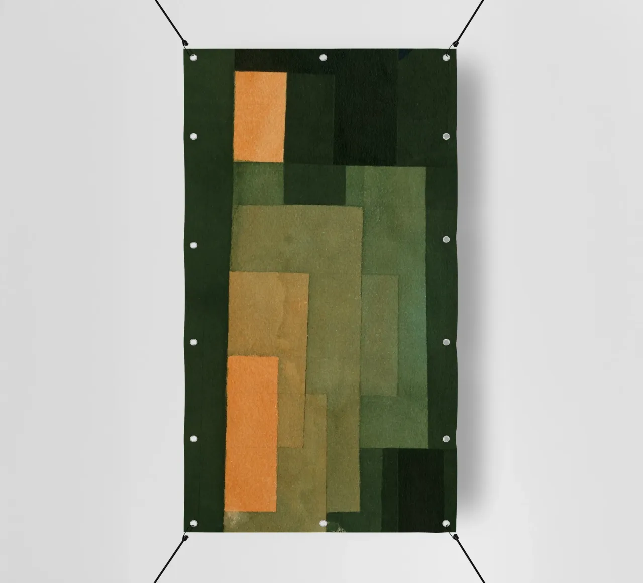 Paul Klee - Torre in arancione e verde telo in pvc da Timeless Artworks