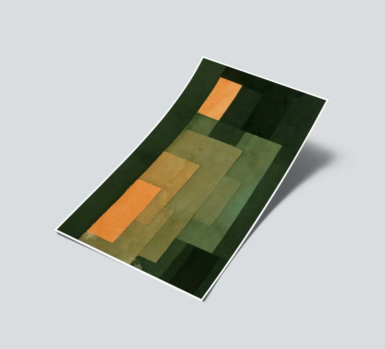 Paul Klee - Tour en orange et vert planche autocollant de Timeless Artworks