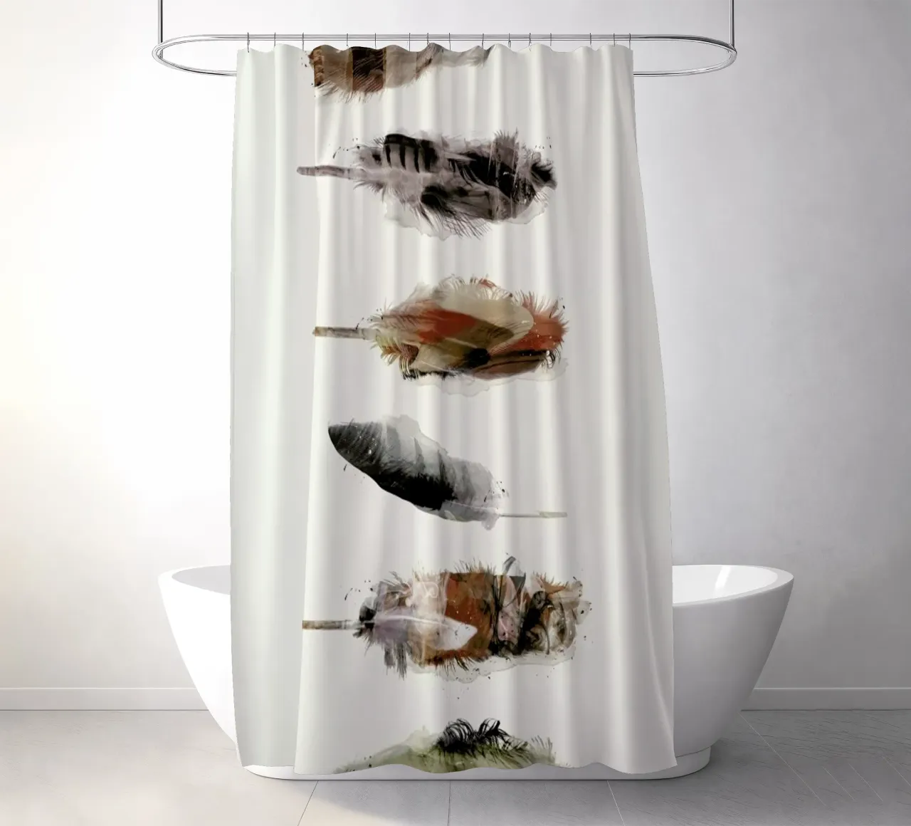 Free Fall Feathers shower curtain by Brian Buckley