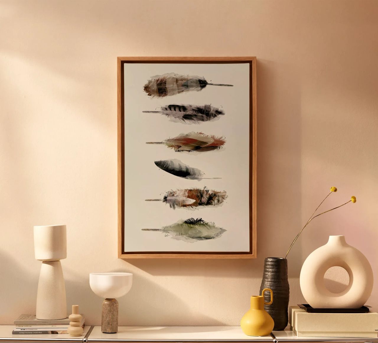 Free Fall Feathers Leinwand von Brian Buckley