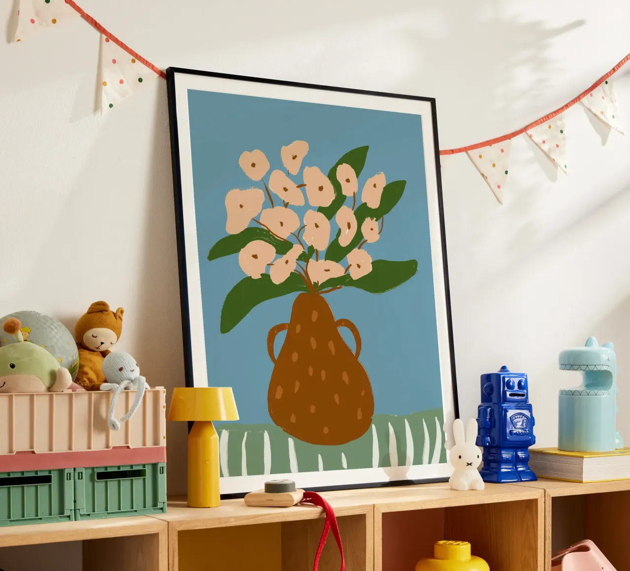 Pear Vase poster con telaio in alluminio da treechild