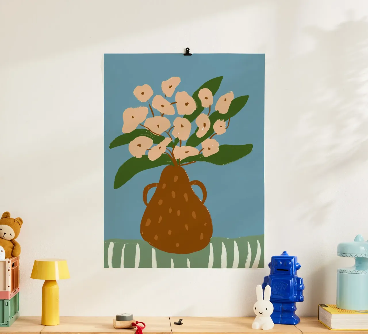 Pear Vase poster con telaio in alluminio da treechild