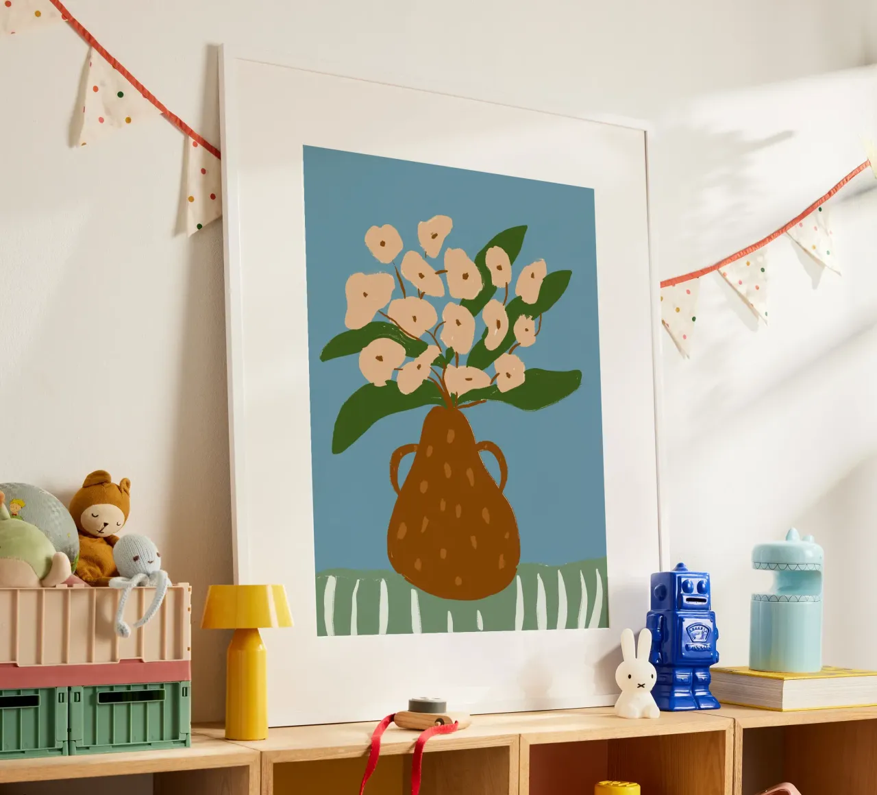 Pear Vase poster con telaio in alluminio da treechild