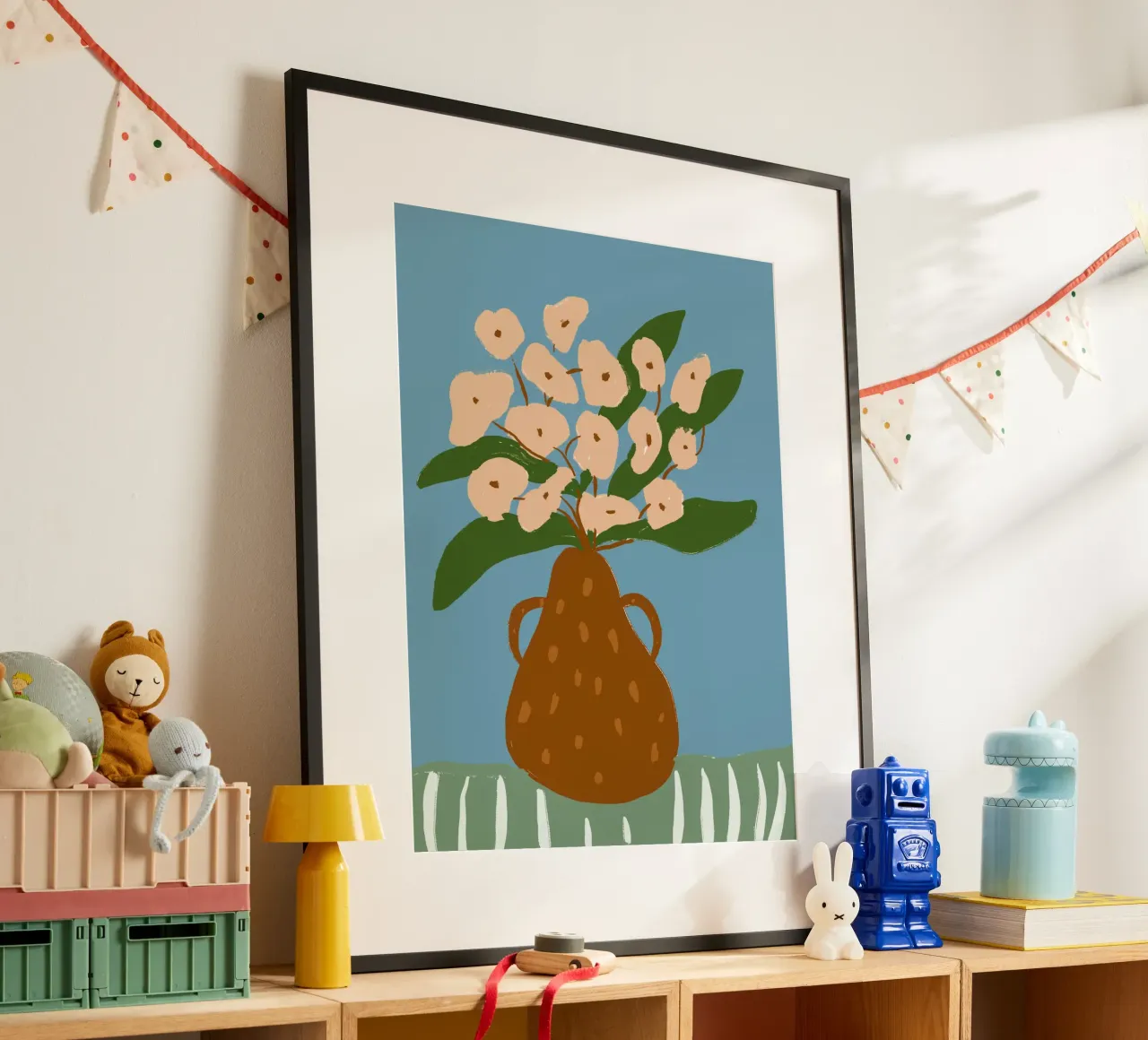 Pear Vase poster con telaio in alluminio da treechild