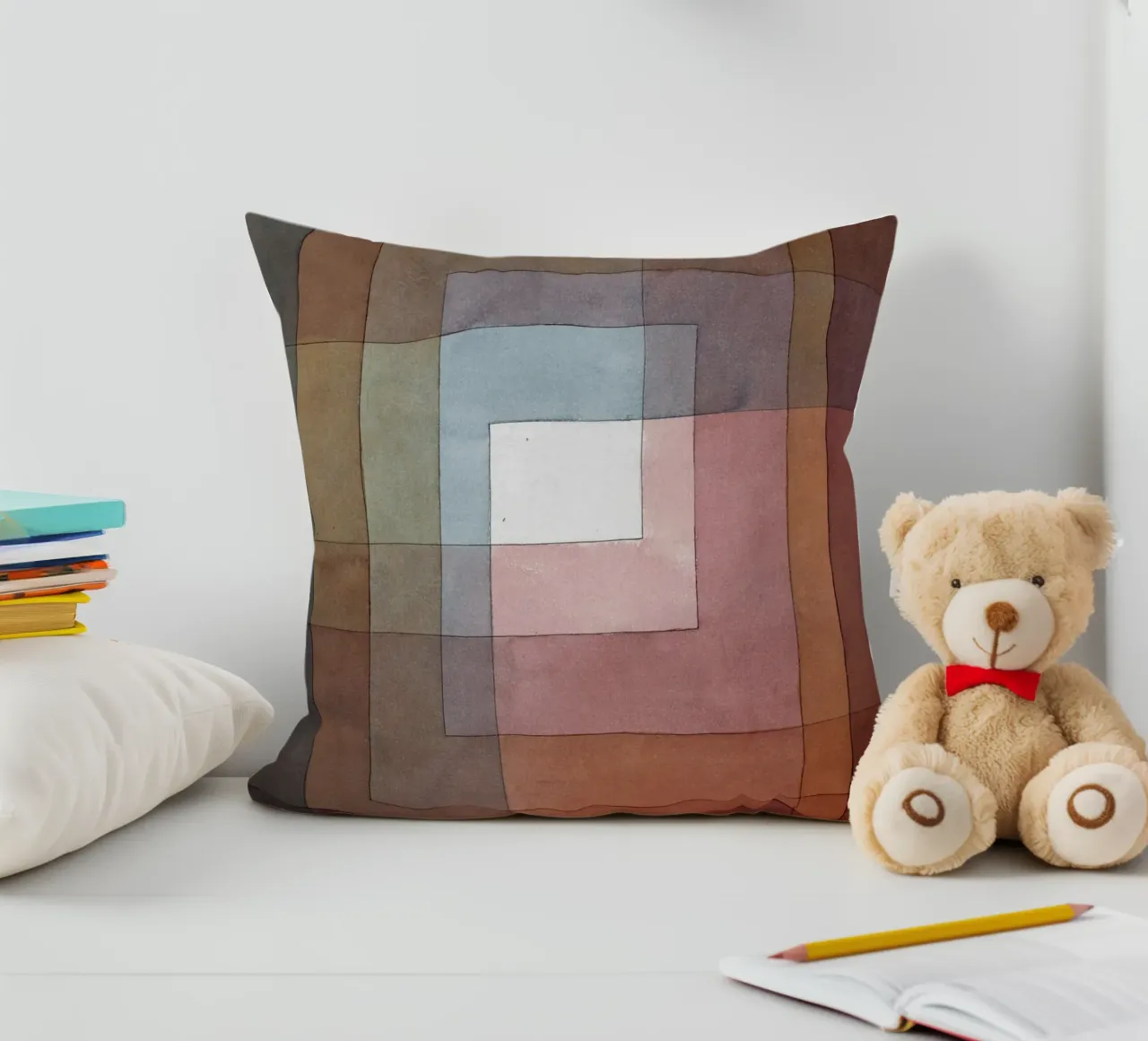 Paul Klee - Bianco colorato polifonicamente cuscino da Timeless Artworks